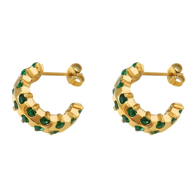 18K gold plated Stainless steel earrings, Intensity