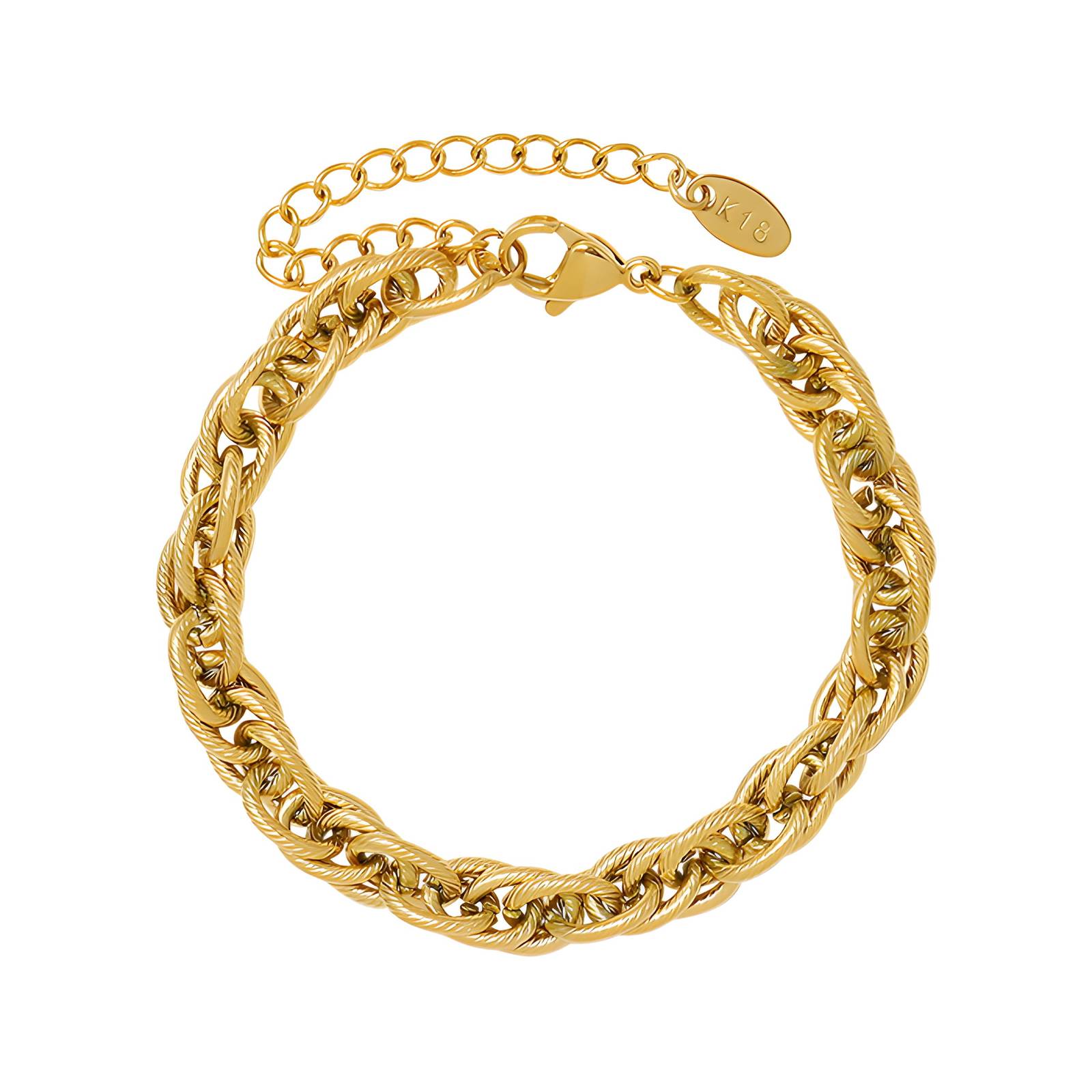 18K gold plated Stainless steel bracelet, Intensity