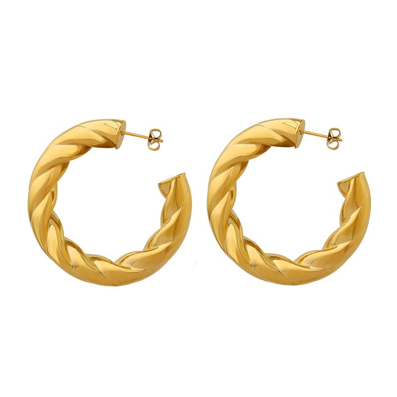 18K gold plated Stainless steel earrings, Intensity