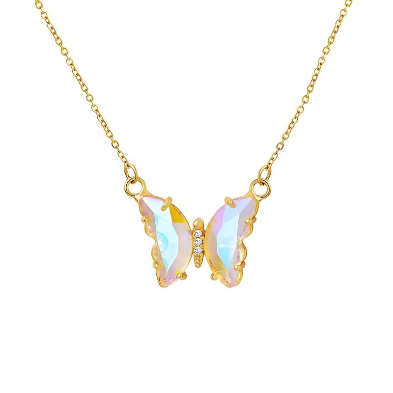 18K gold plated Stainless steel  Butterflies necklace, Intensity