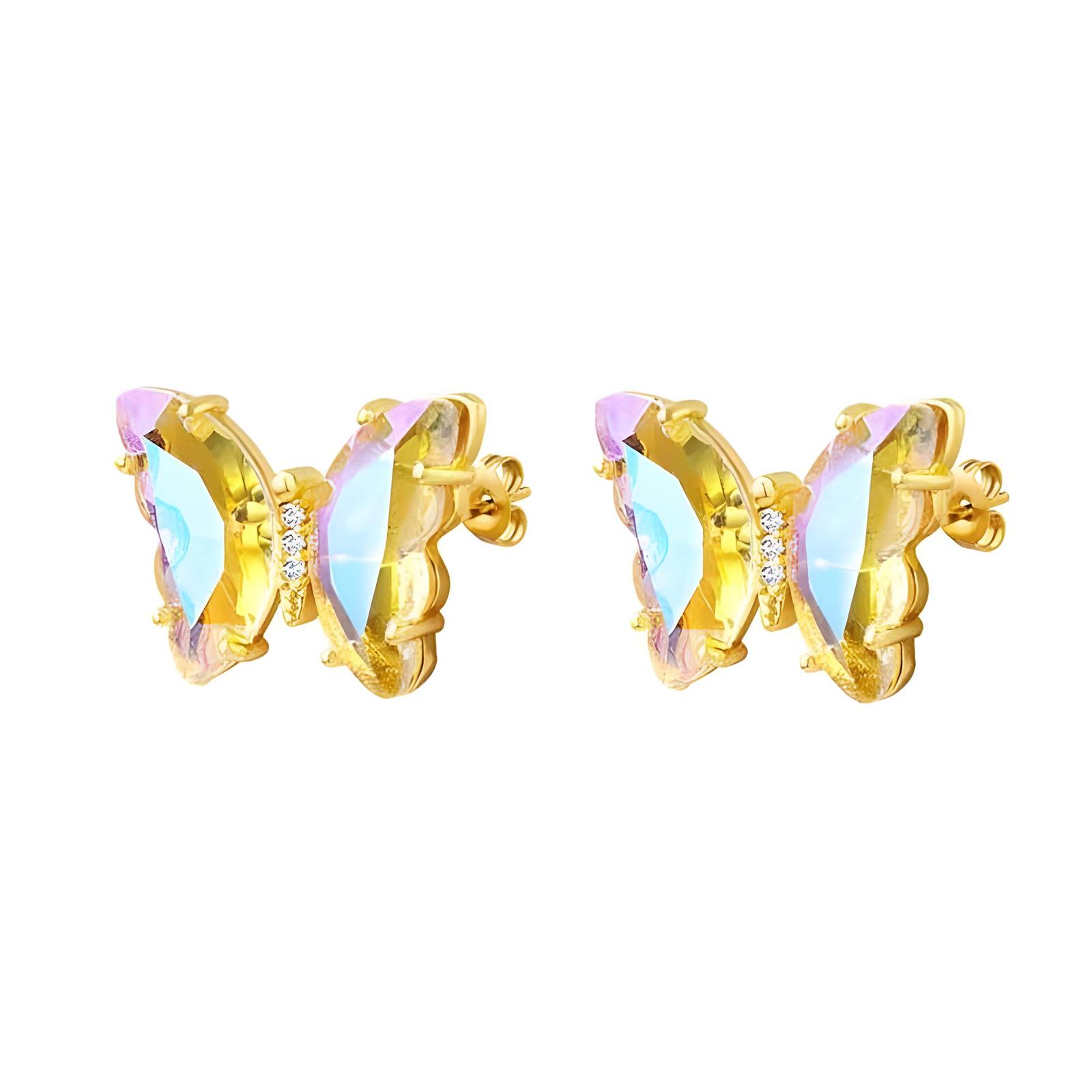 18K gold plated Stainless steel  Butterflies earrings, Intensity