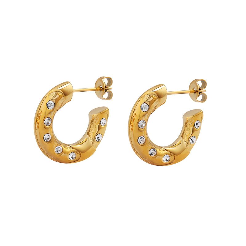 18K gold plated Stainless steel earrings, Intensity