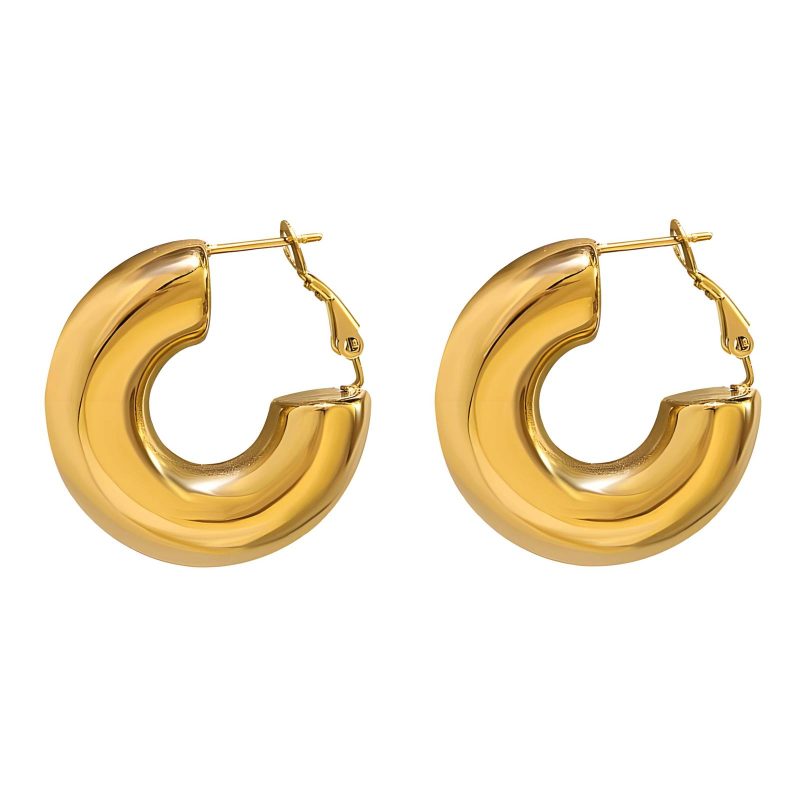 18K gold plated Stainless steel earrings, Intensity