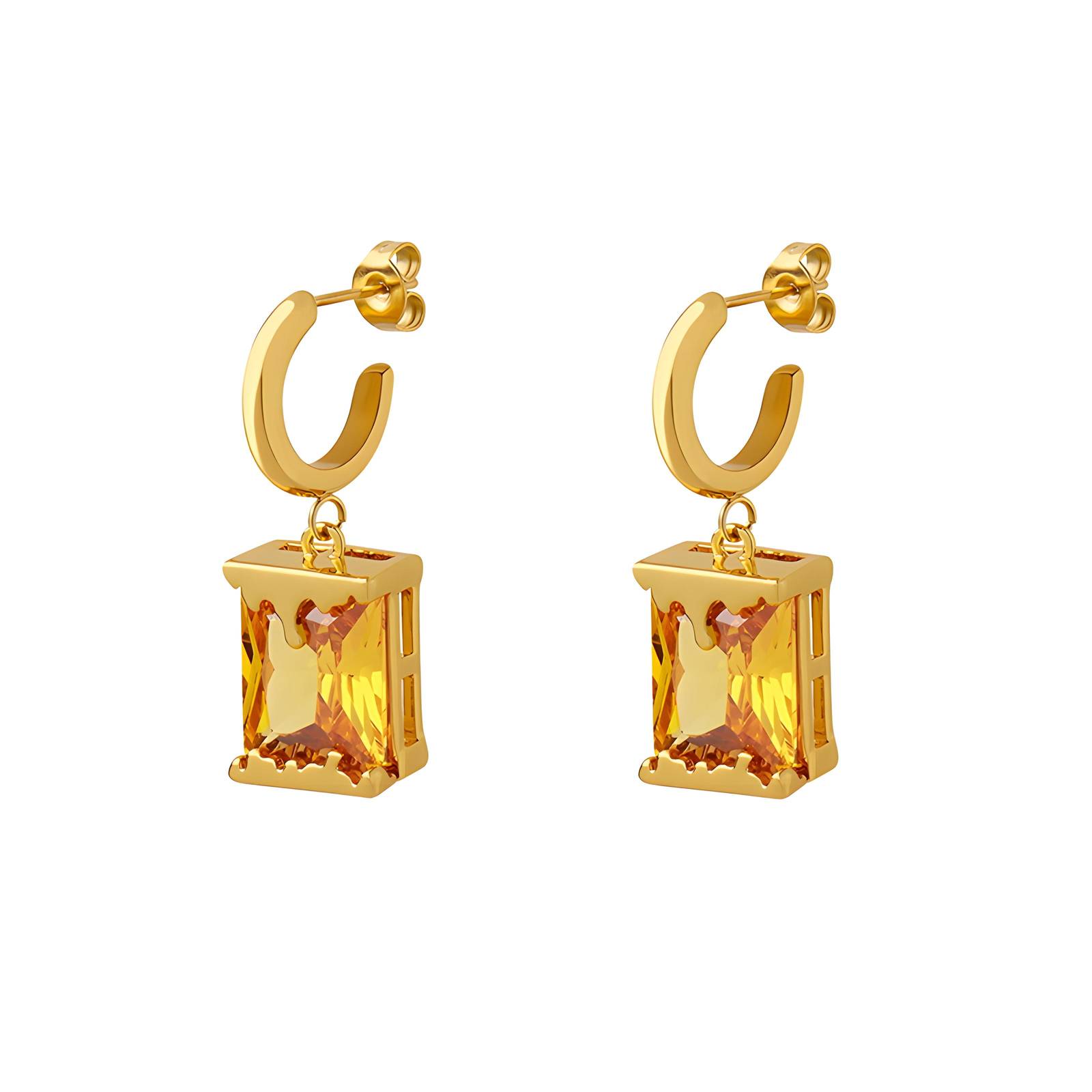 18K gold plated Stainless steel earrings, Intensity