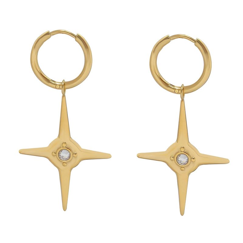 18K gold plated Stainless steel  Stars earrings, Intensity