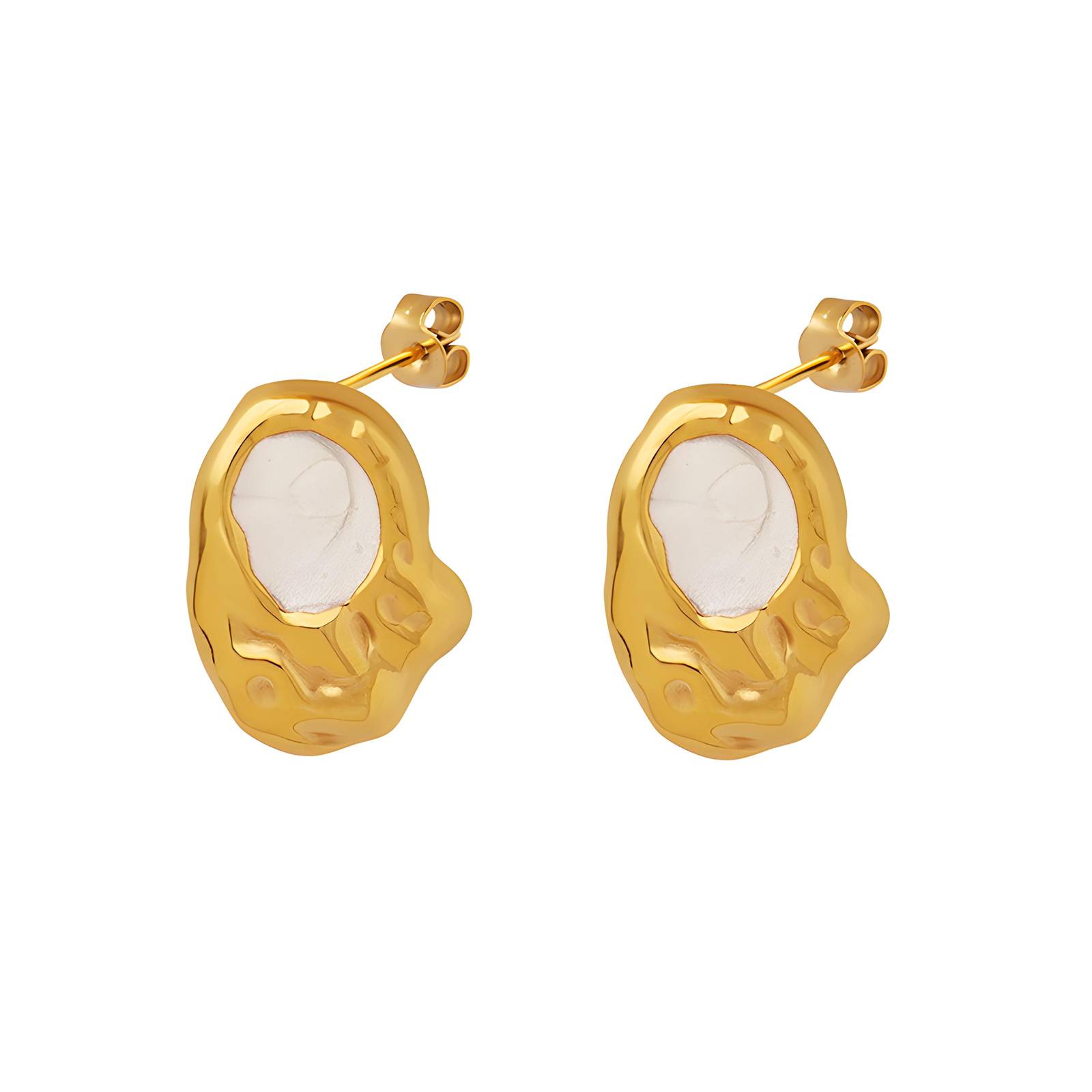 18K gold plated Stainless steel earrings, Intensity