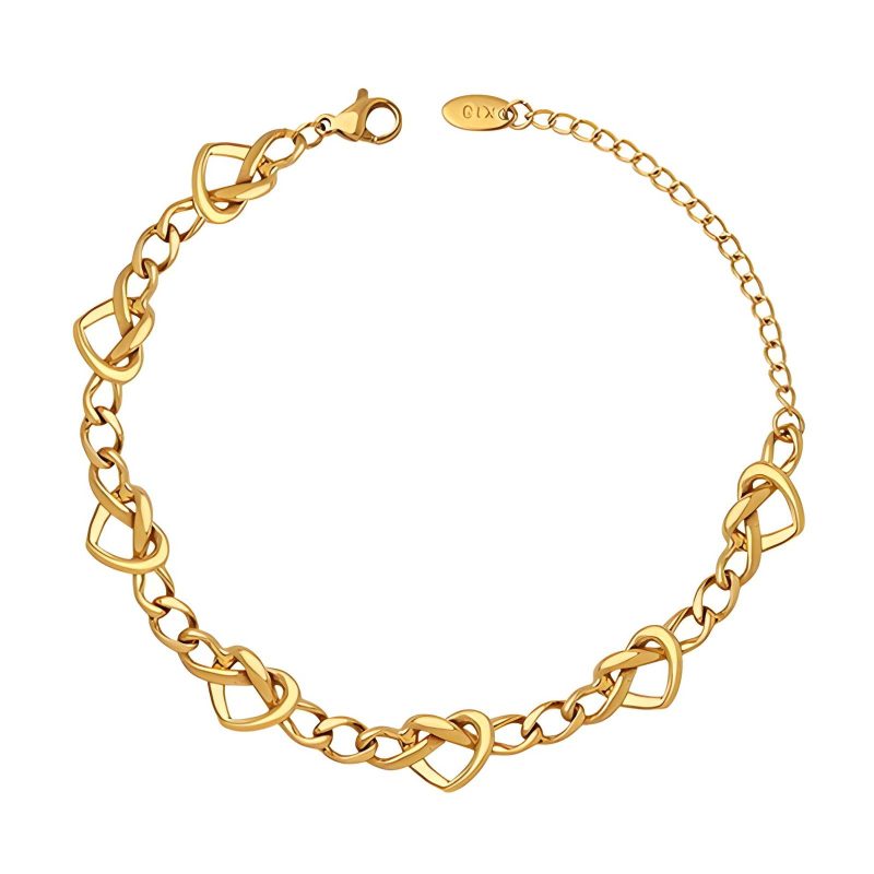 18K gold plated Stainless steel  Heart bracelet, Intensity