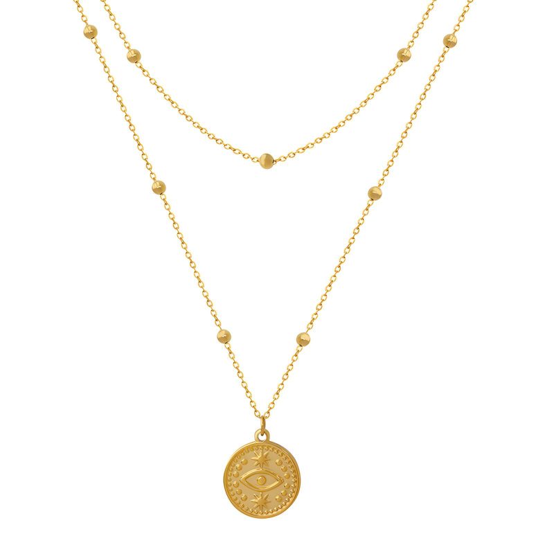 18K gold plated Stainless steel  Coin necklace, Intensity