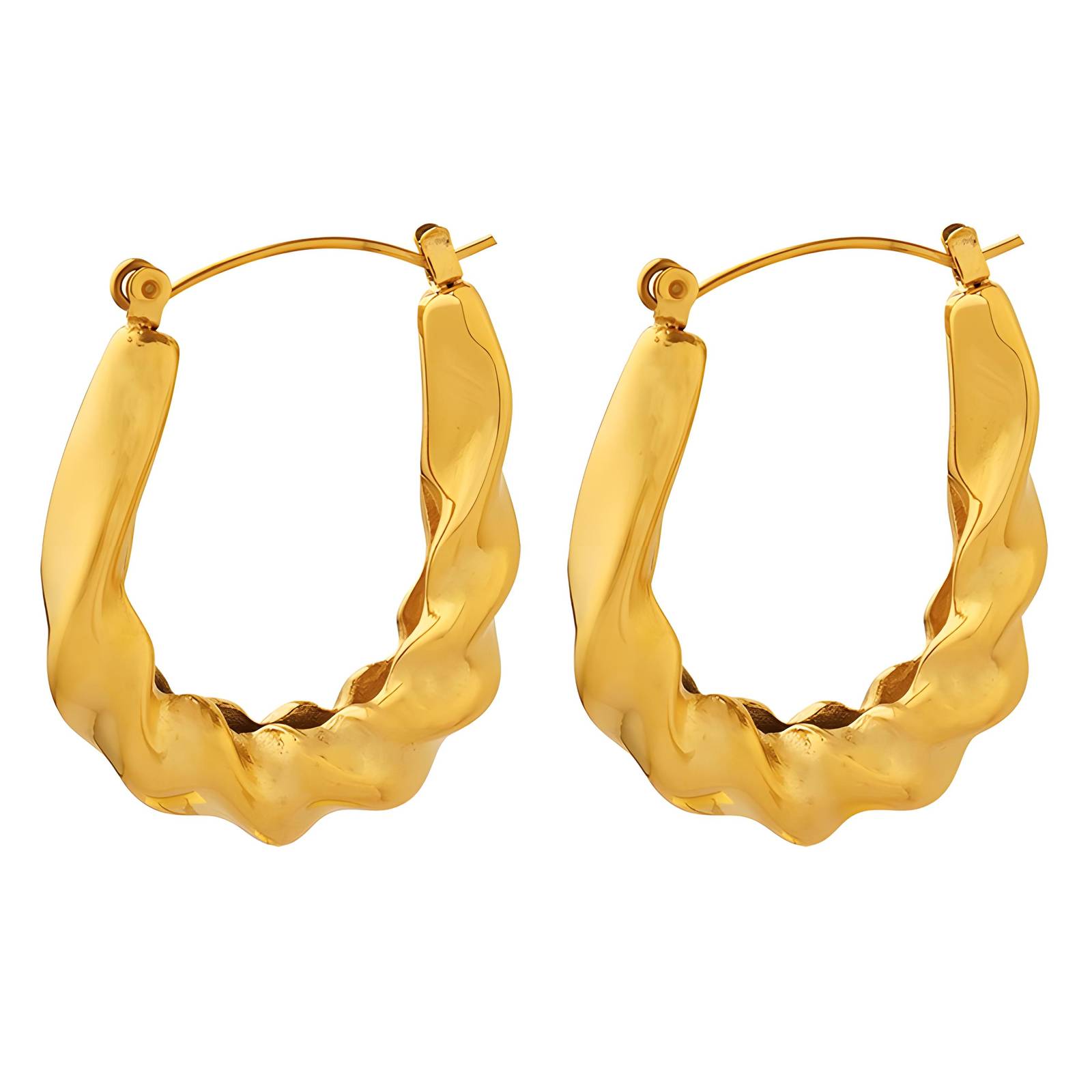 18K gold plated Stainless steel earrings, Intensity