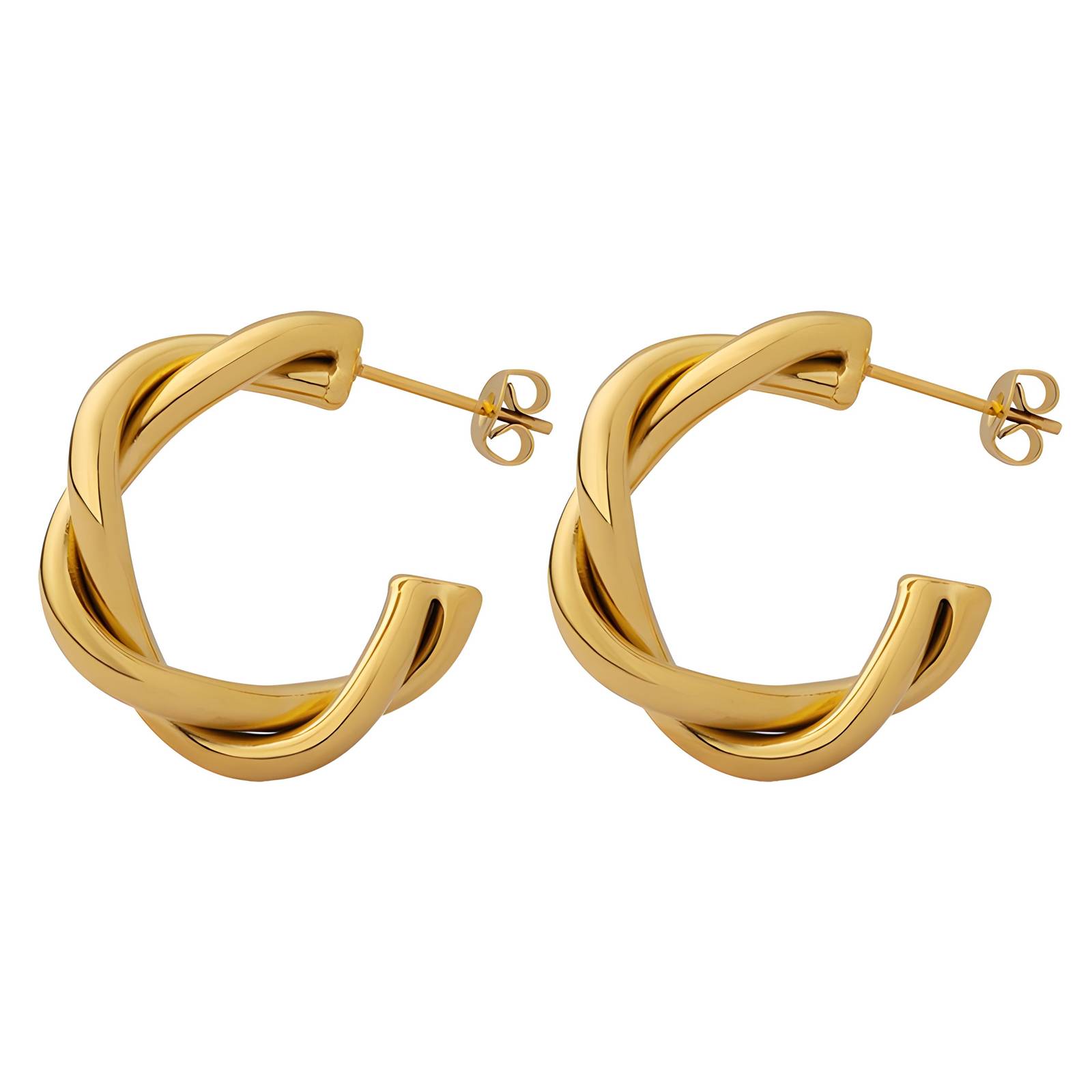 18K gold plated Stainless steel earrings, Intensity