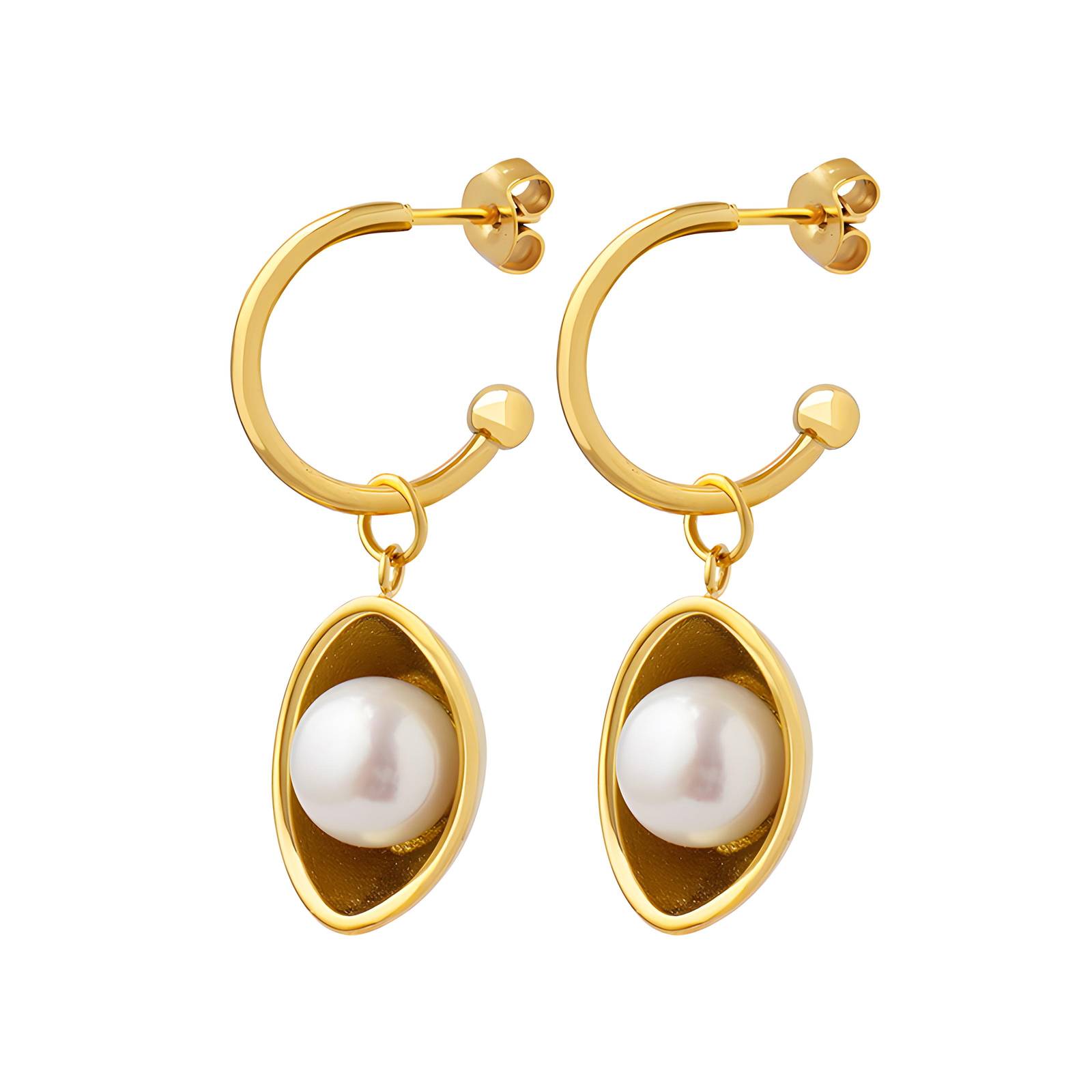 18K gold plated Stainless steel earrings, Intensity