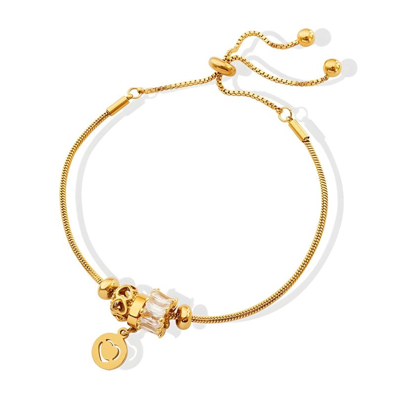 18K gold plated Stainless steel  Heart bracelet, Intensity