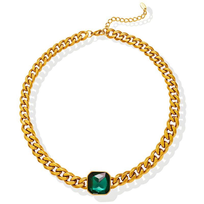 18K gold plated Stainless steel necklace, Intensity