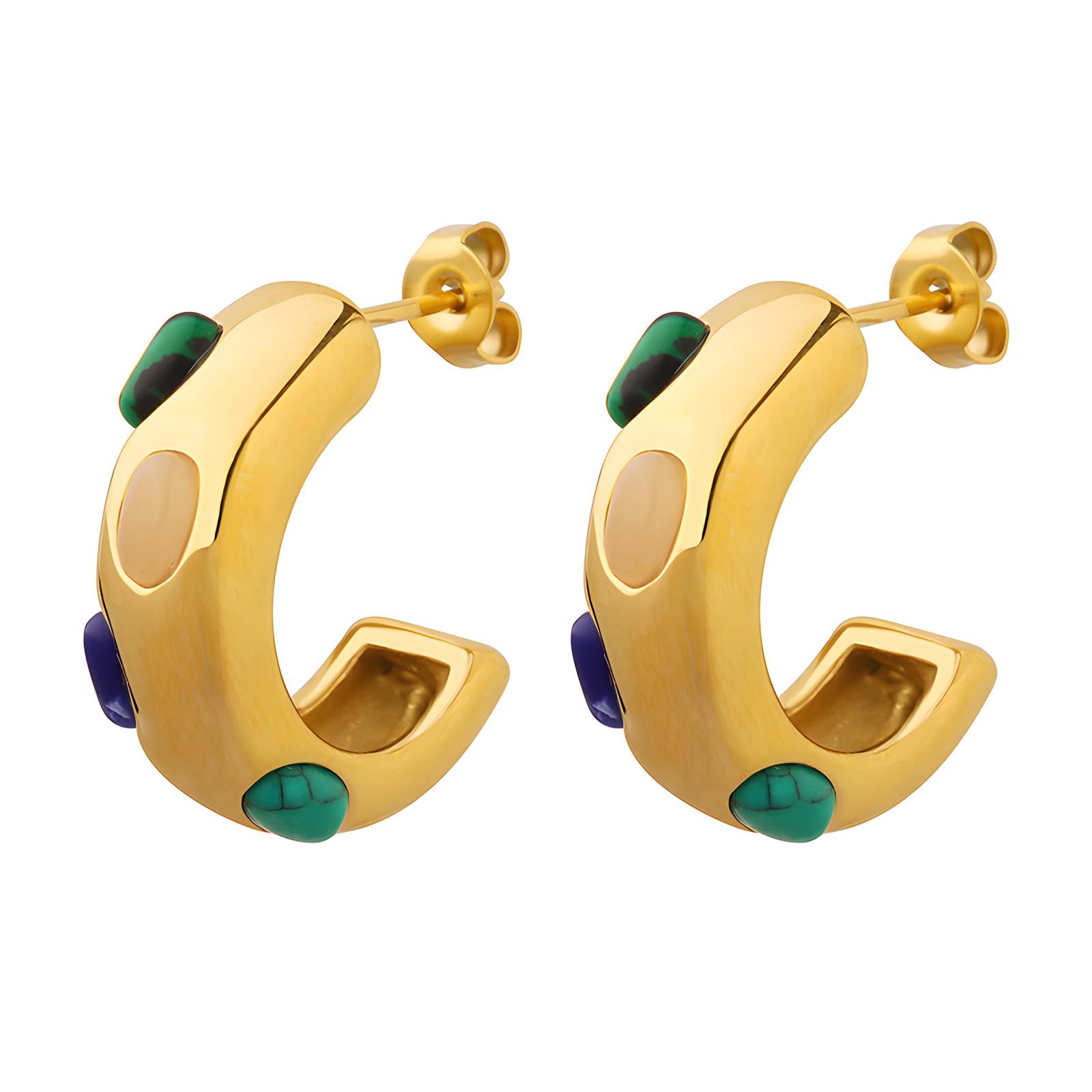 18K gold plated Stainless steel earrings, Intensity