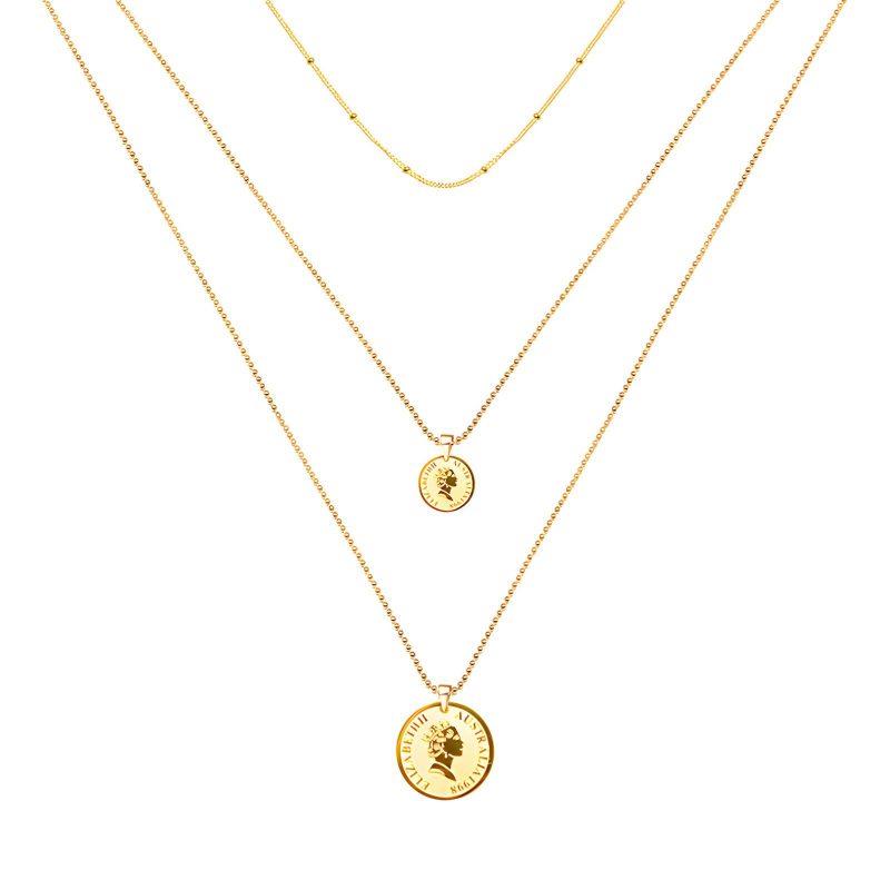 18K gold plated Stainless steel  Coin necklace, Intensity