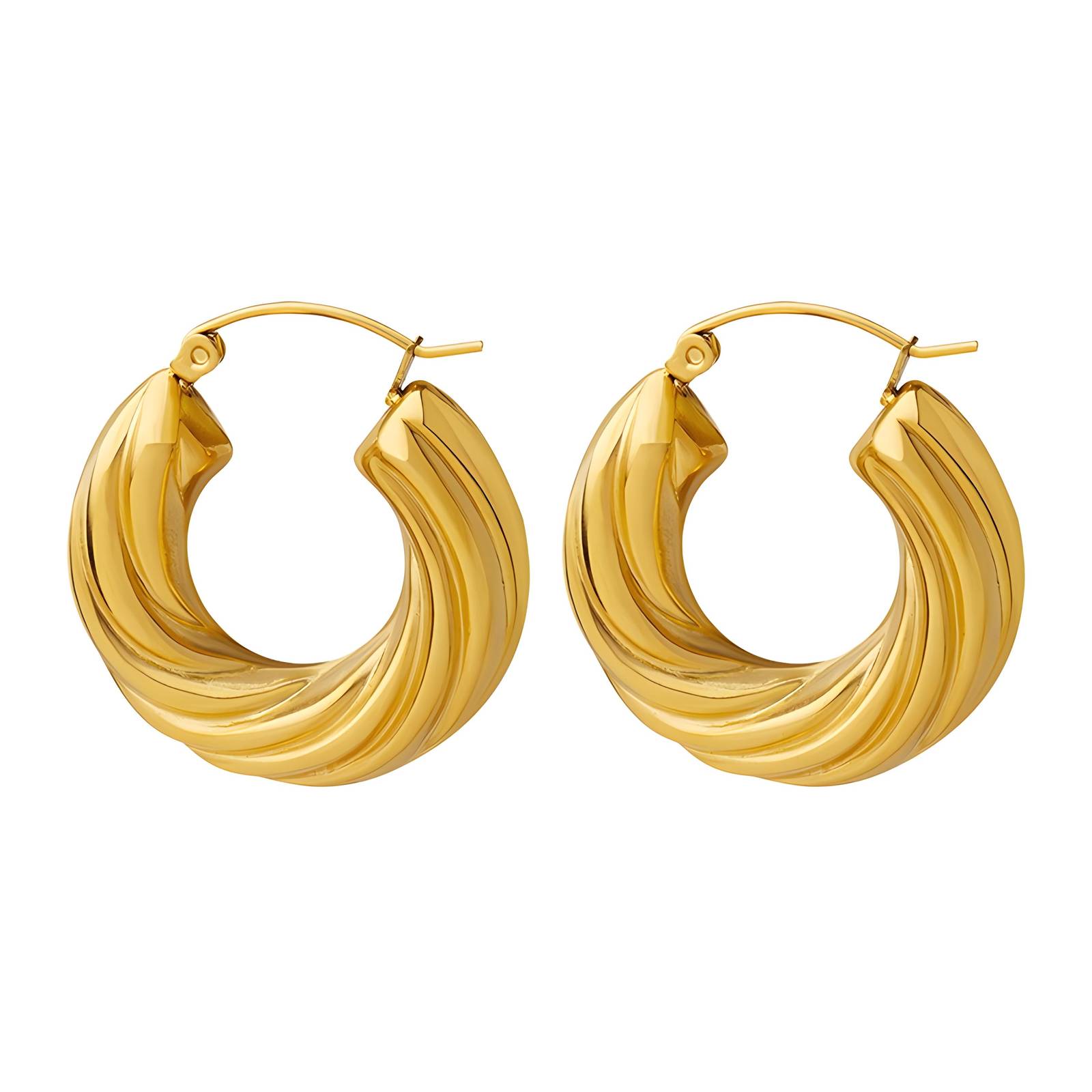 18K gold plated Stainless steel earrings, Intensity