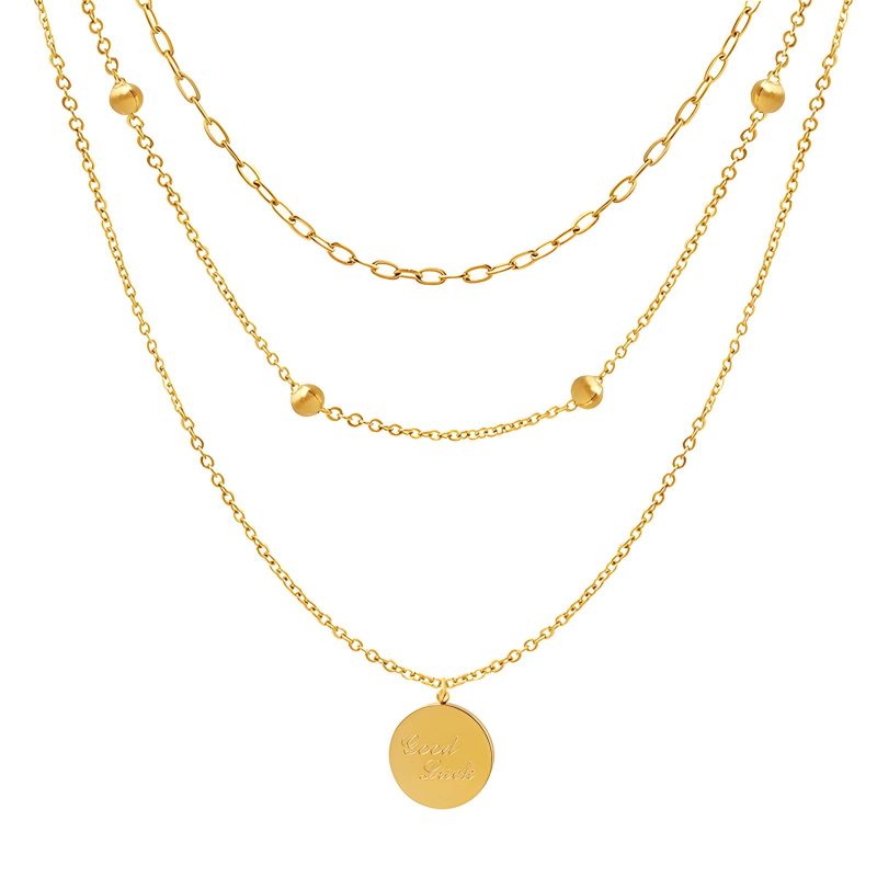 18K gold plated Stainless steel  Coin necklace, Intensity