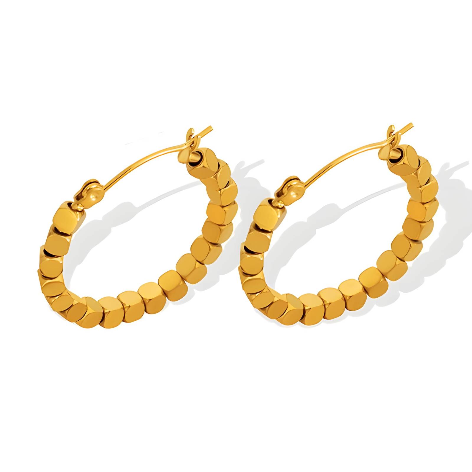 18K gold plated Stainless steel earrings, Intensity