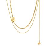 18K gold plated Stainless steel  Star necklace, Intensity