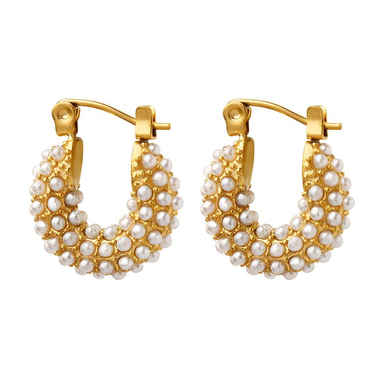 18K gold plated Stainless steel earrings, Intensity