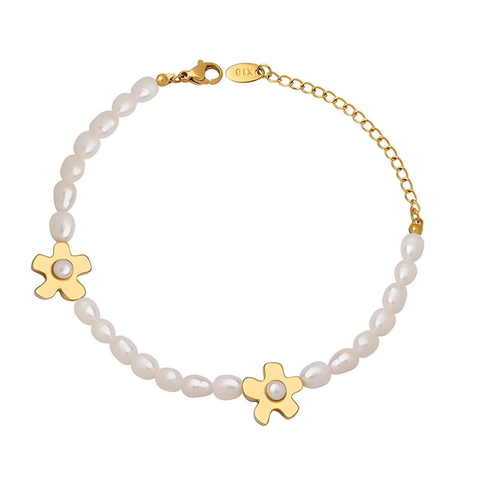 18K gold plated Stainless steel  Flowers bracelet, Intensity