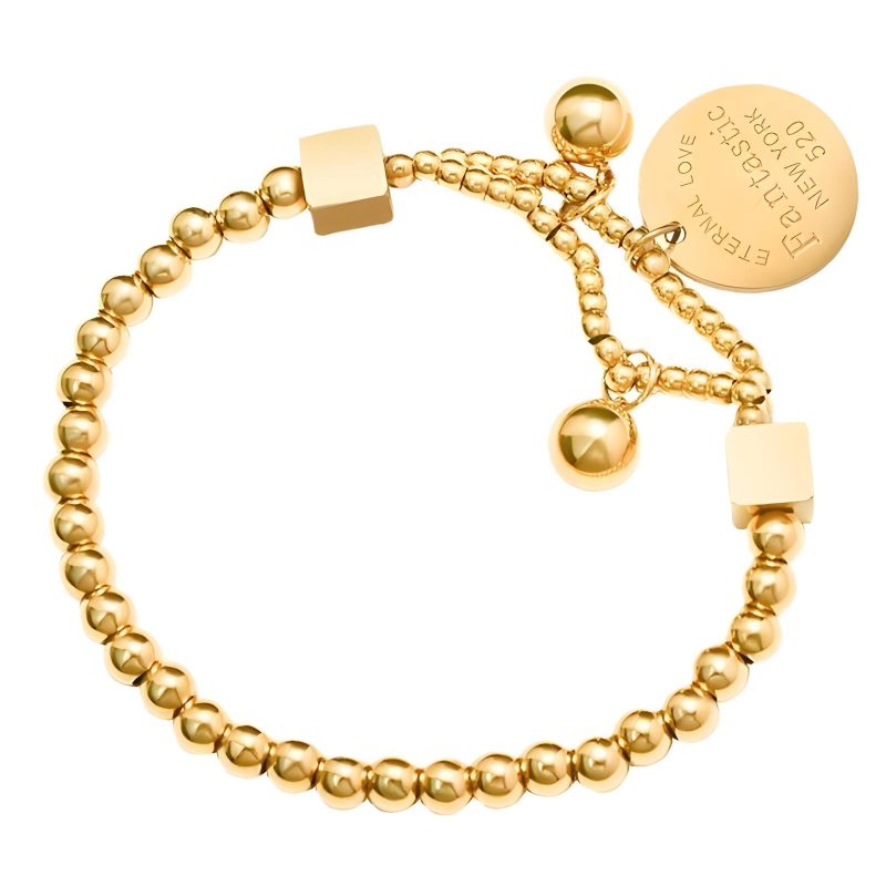 18K gold plated Stainless steel  Coin bracelet, Intensity