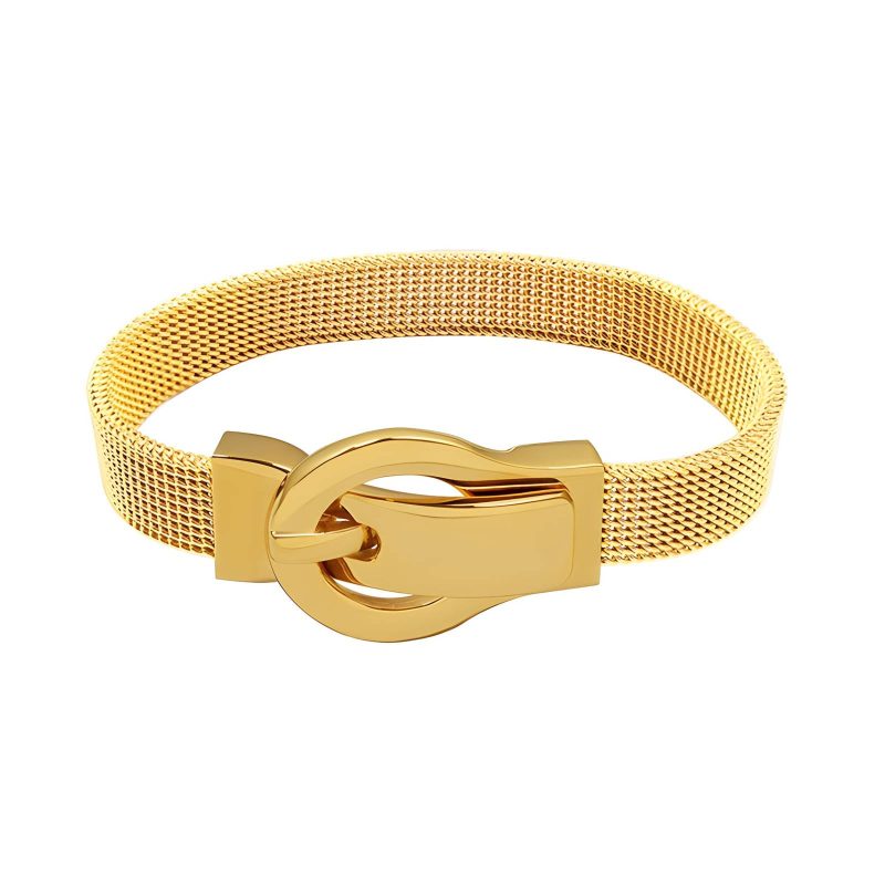 18K gold plated Stainless steel  Belt bracelet, Intensity