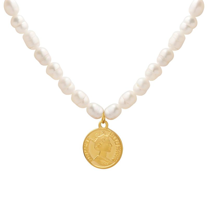 18K gold plated Stainless steel  Coin necklace, Intensity