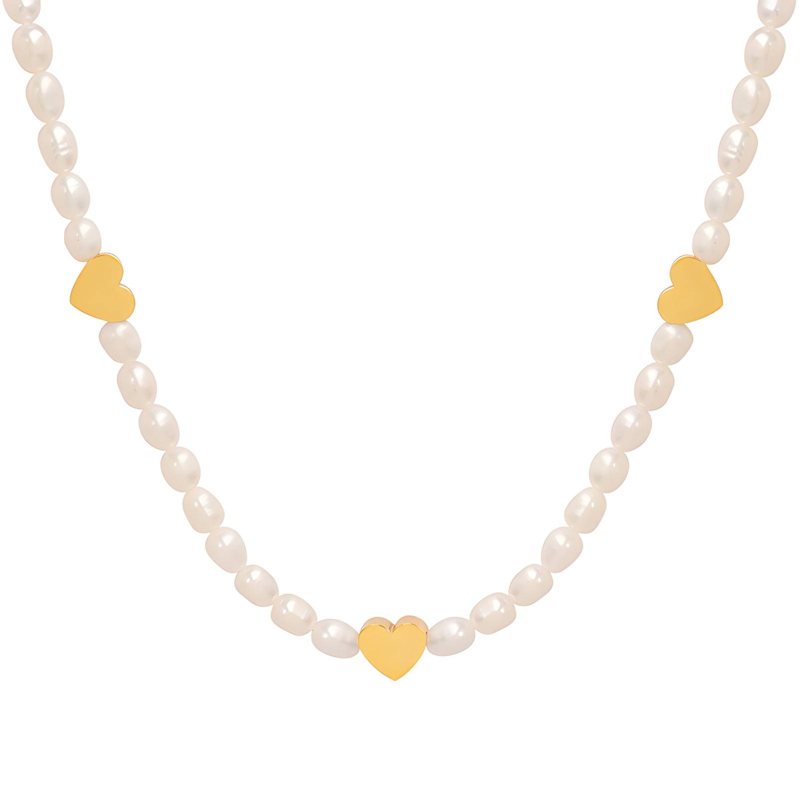 18K gold plated Stainless steel  Hearts necklace, Intensity