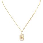 18K gold plated Stainless steel  Letter H necklace, Intensity