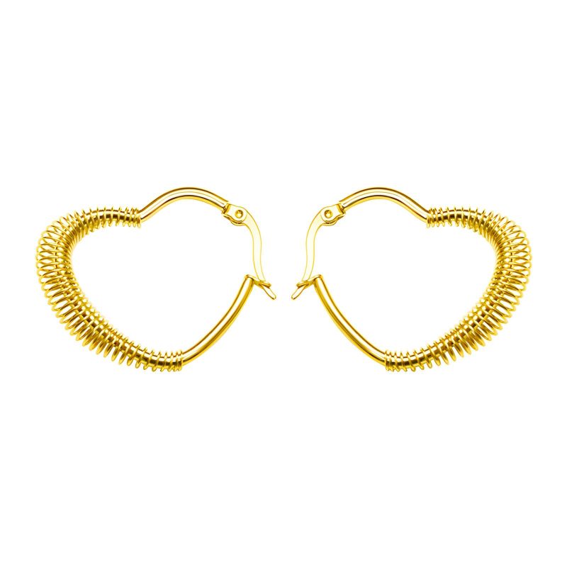 18K gold plated Stainless steel  Heart earrings, Intensity