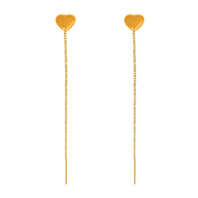 18K gold plated Stainless steel  Hearts earrings, Intensity