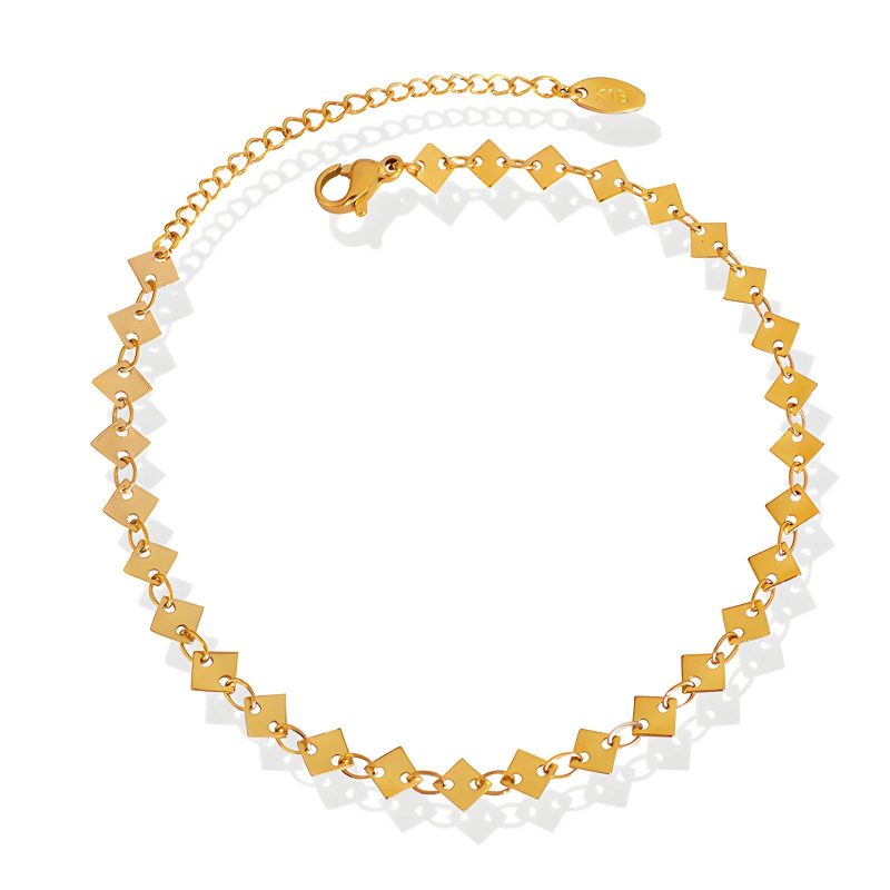 18K gold plated Stainless steel anklet, Intensity