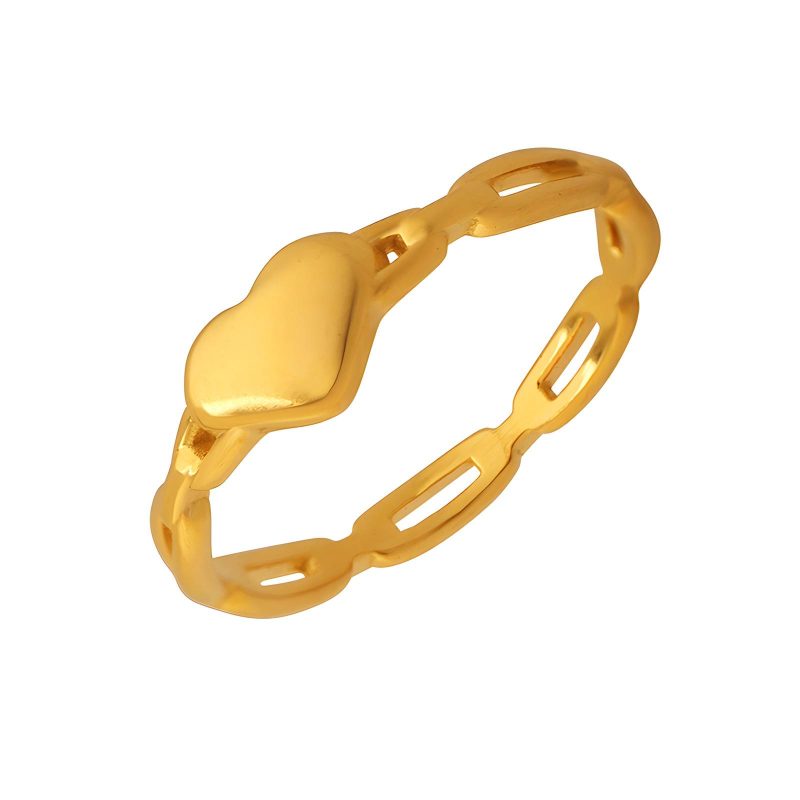 18K gold plated  Heart finger ring, Intensity