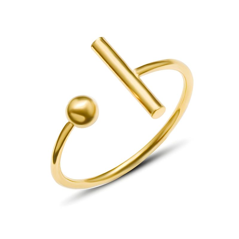 18K gold plated Stainless steel finger ring, Intensity