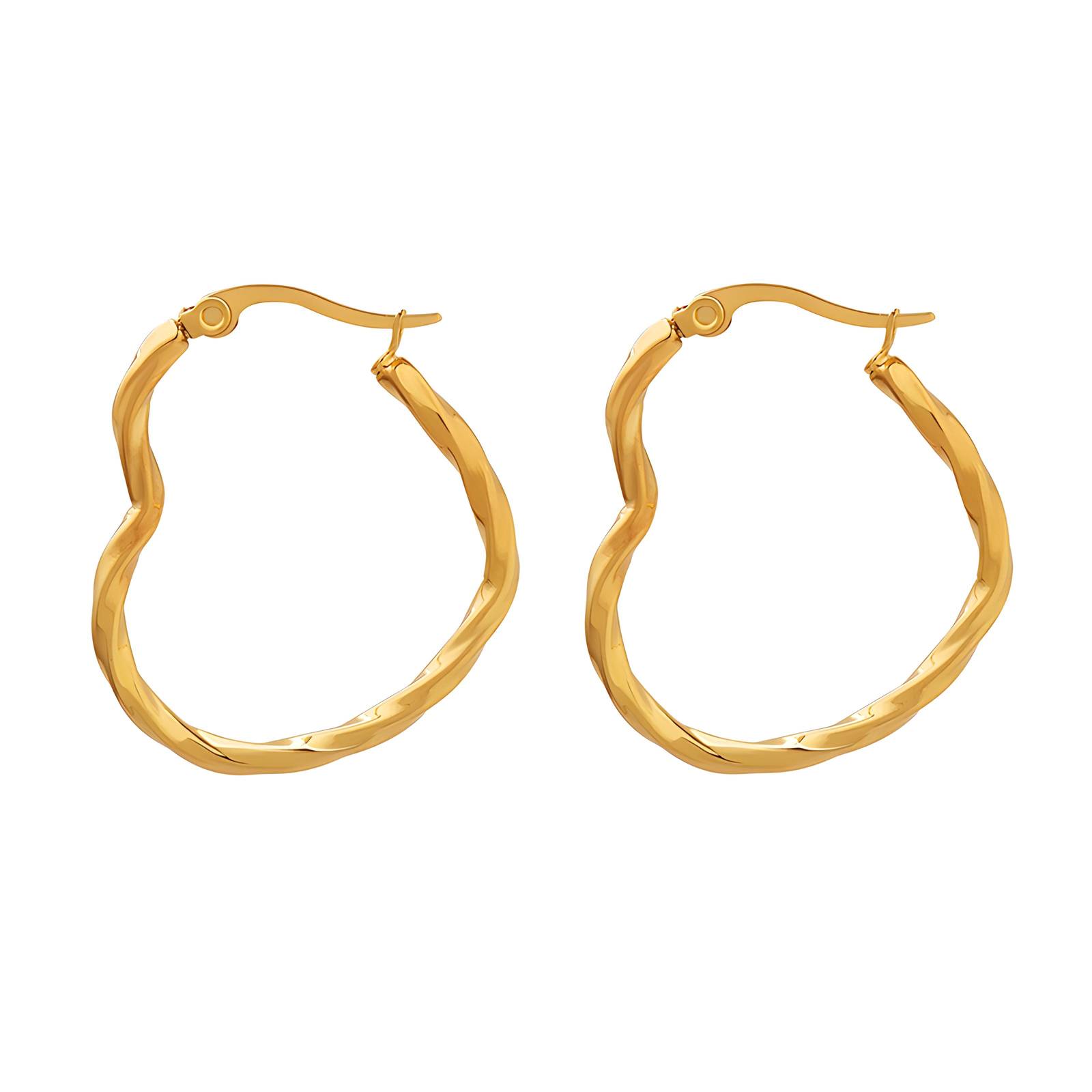 18K gold plated Stainless steel earrings, Intensity