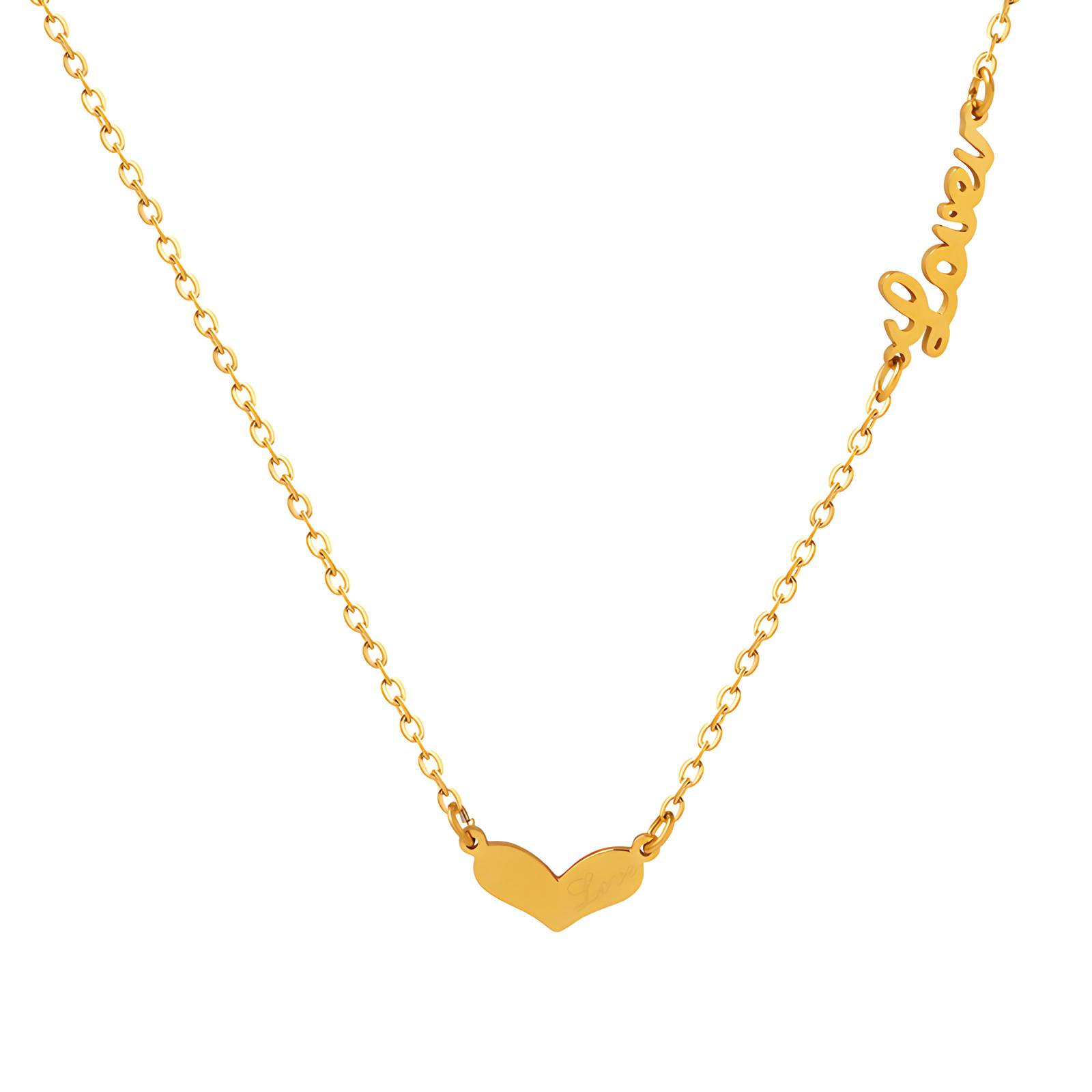 18K gold plated Stainless steel  Heart necklace, Intensity