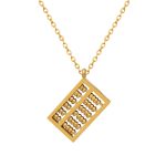 18K gold plated Stainless steel  Abacus necklace, Intensity