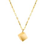 18K gold plated Stainless steel  Cube necklace, Intensity