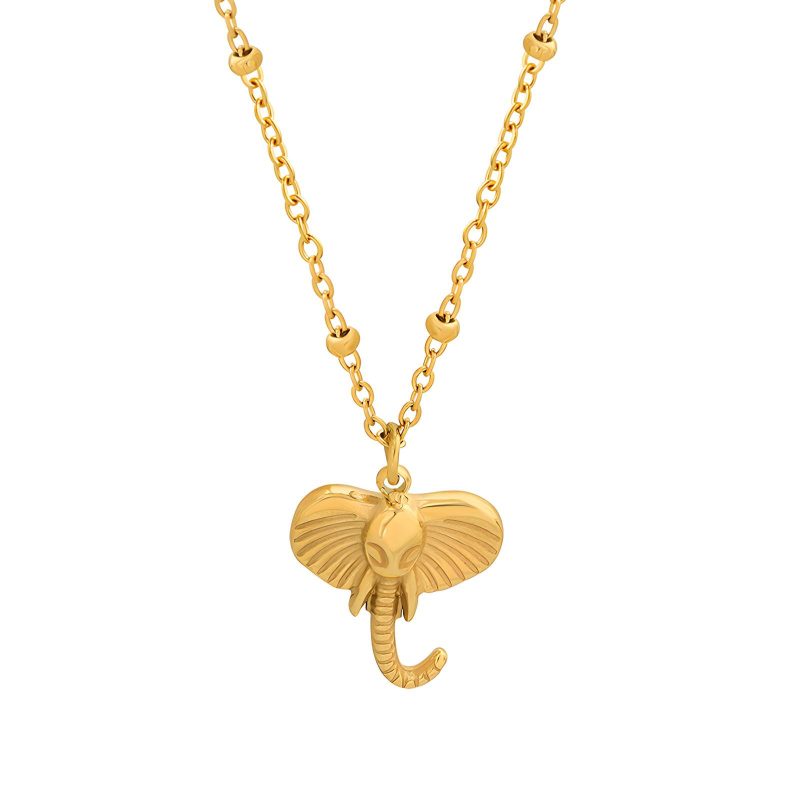 18K gold plated Stainless steel  Elephant necklace, Intensity