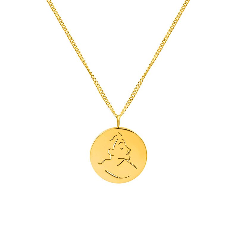 18K gold plated Stainless steel  Woman necklace, Intensity