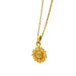 18K gold plated Stainless steel  Sunflower necklace, Intensity