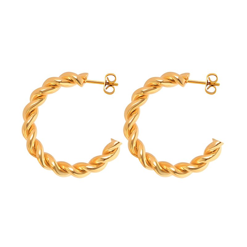 18K gold plated Stainless steel earrings, Intensity