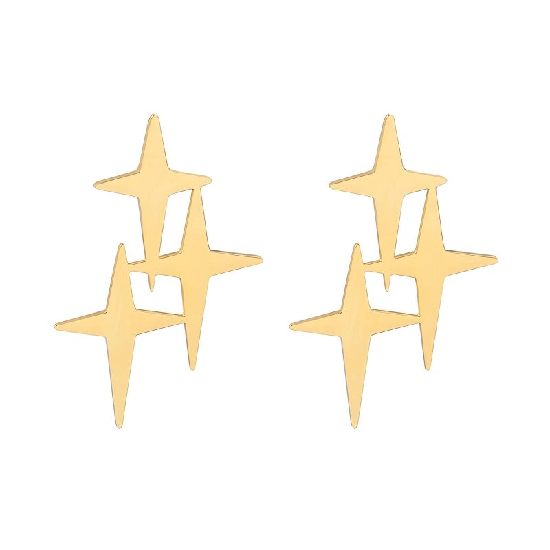 18K gold plated Stainless steel  Stars earrings, Intensity