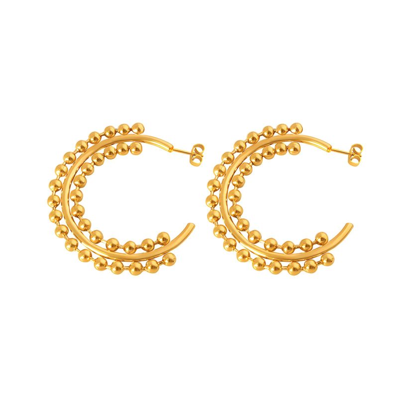 18K gold plated Stainless steel earrings, Intensity