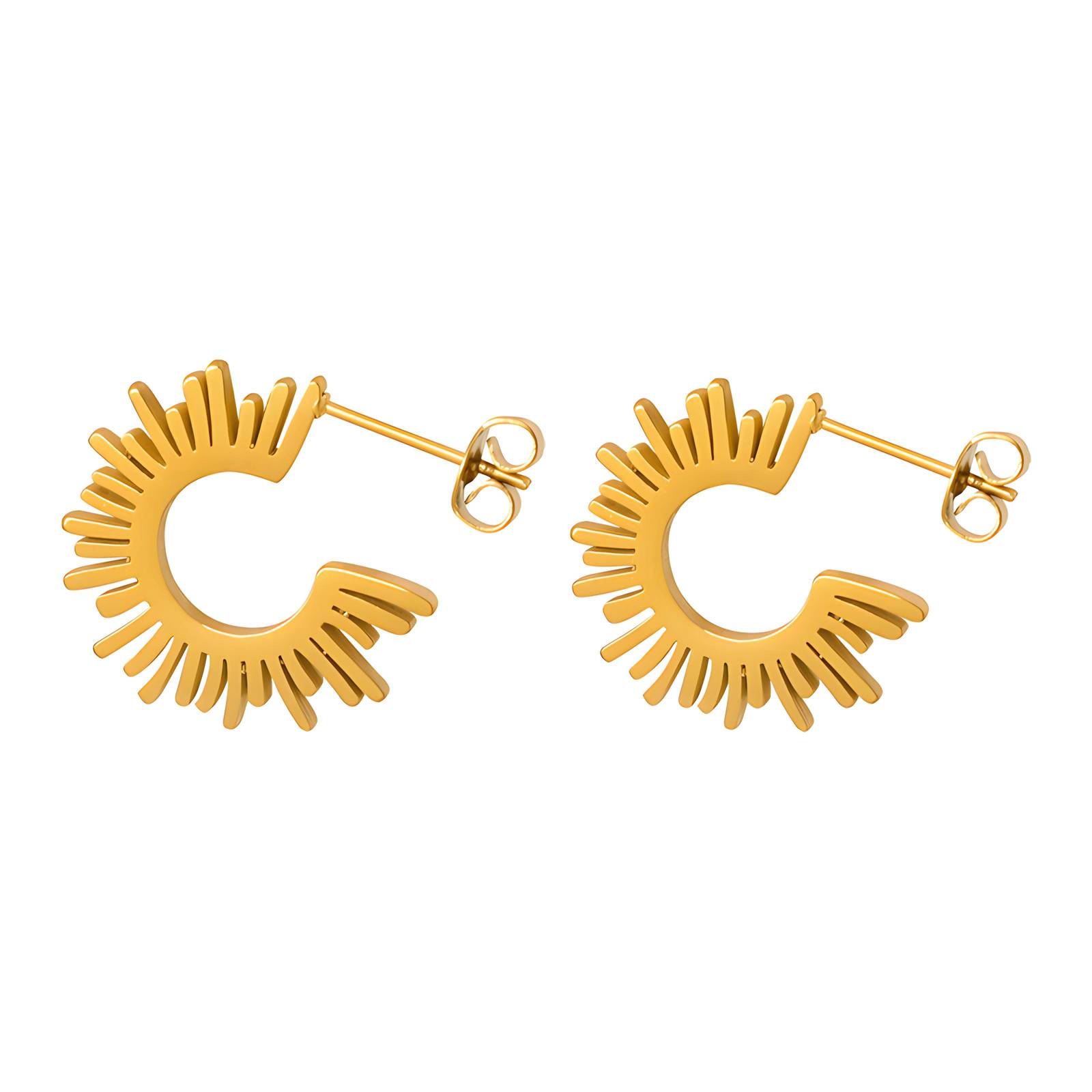 18K gold plated Stainless steel earrings, Intensity