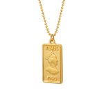 18K gold plated Stainless steel  Portrait necklace, Intensity