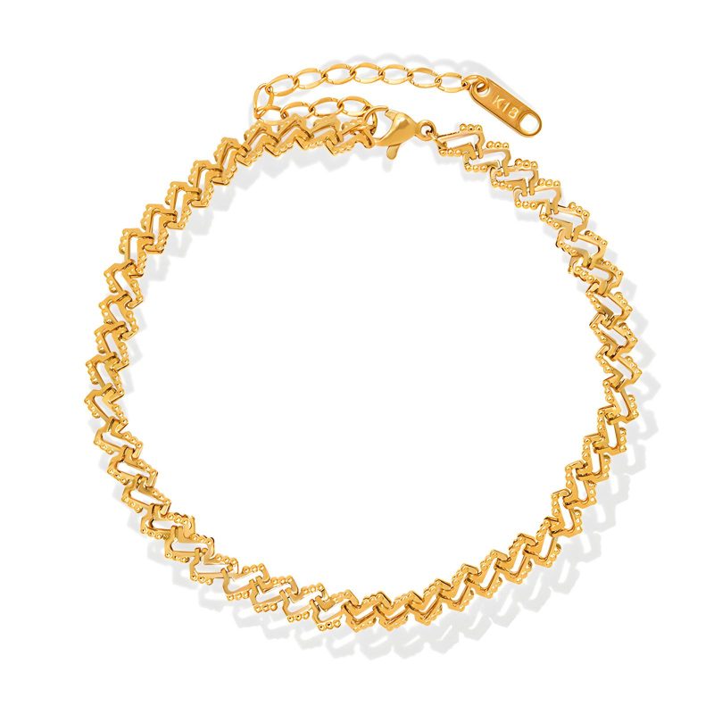 18K gold plated Stainless steel anklet, Intensity