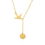 18K gold plated Stainless steel  Birds necklace, Intensity