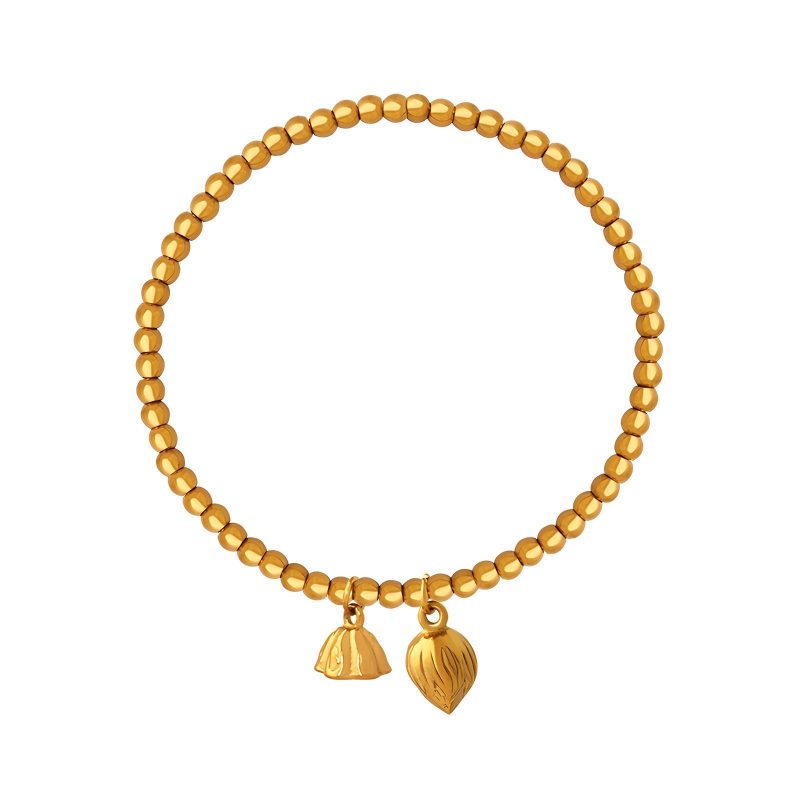 18K gold plated Stainless steel  Lotus bracelet, Intensity